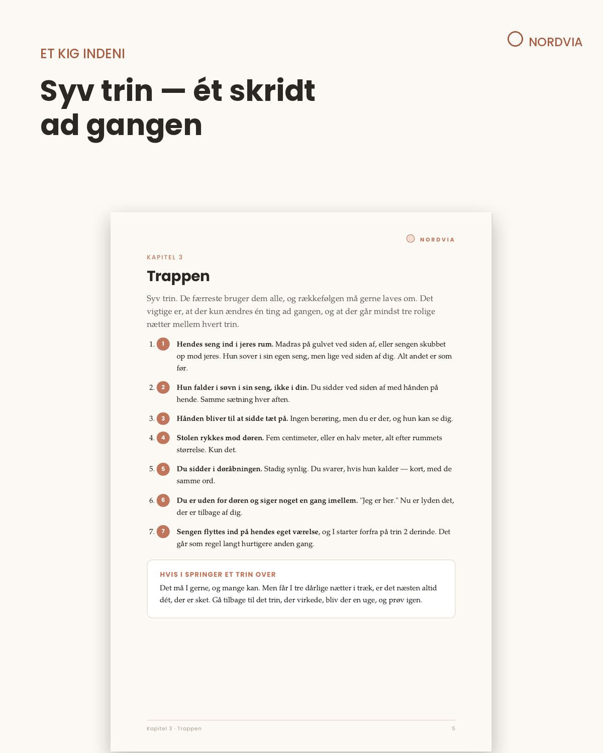 Fem centimeter — vejen til hendes egen seng