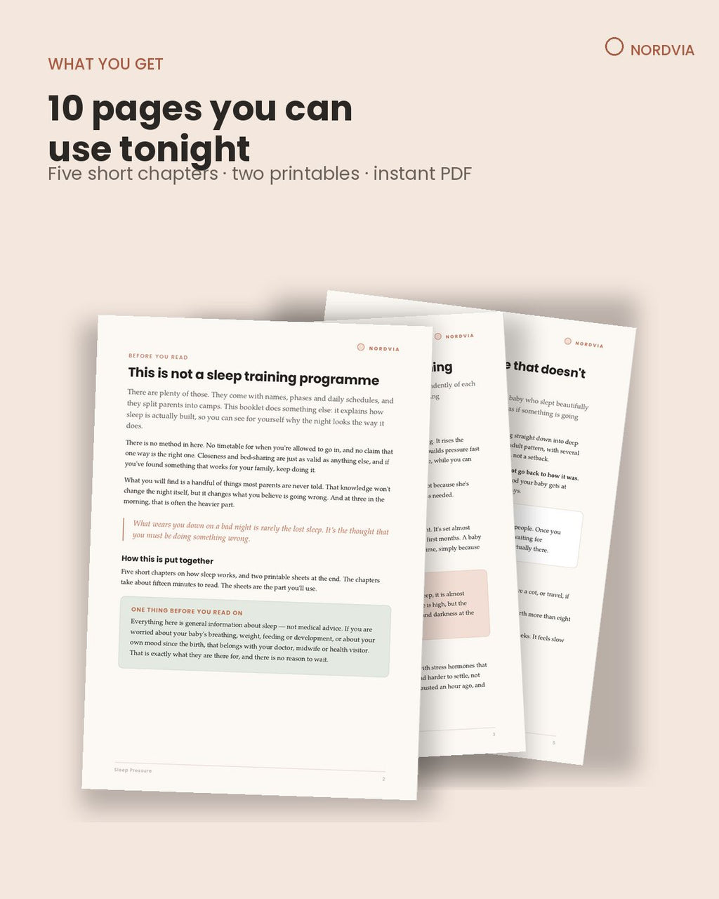 Three pages from the Sleep Pressure guide