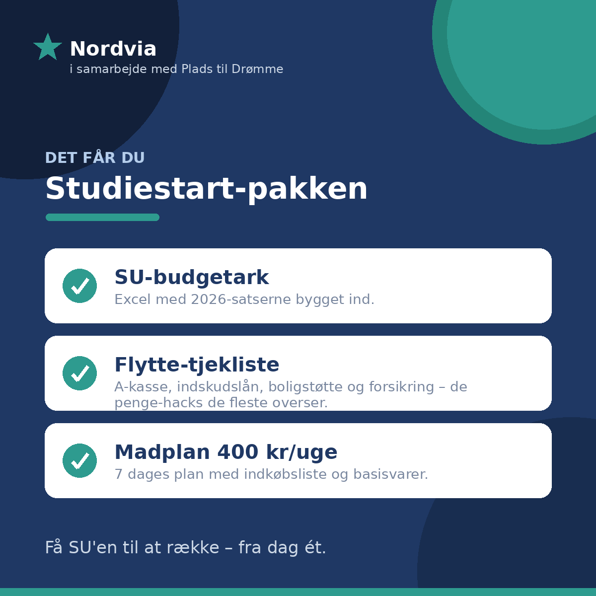 Studiestartpakke 2026 - Plads til Drømme